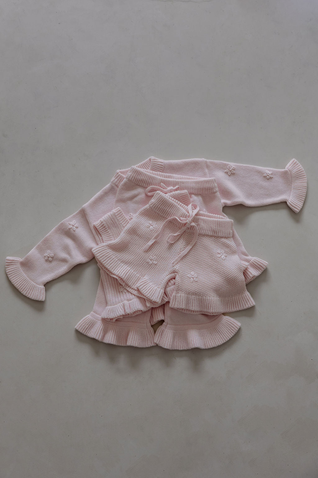 Knit Embroidery Pullover | Pink sky