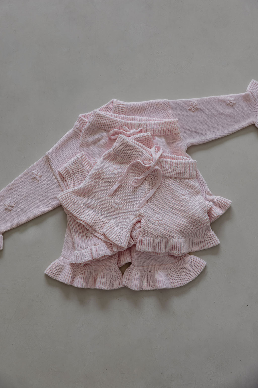 Knit Embroidery Pullover | Pink sky