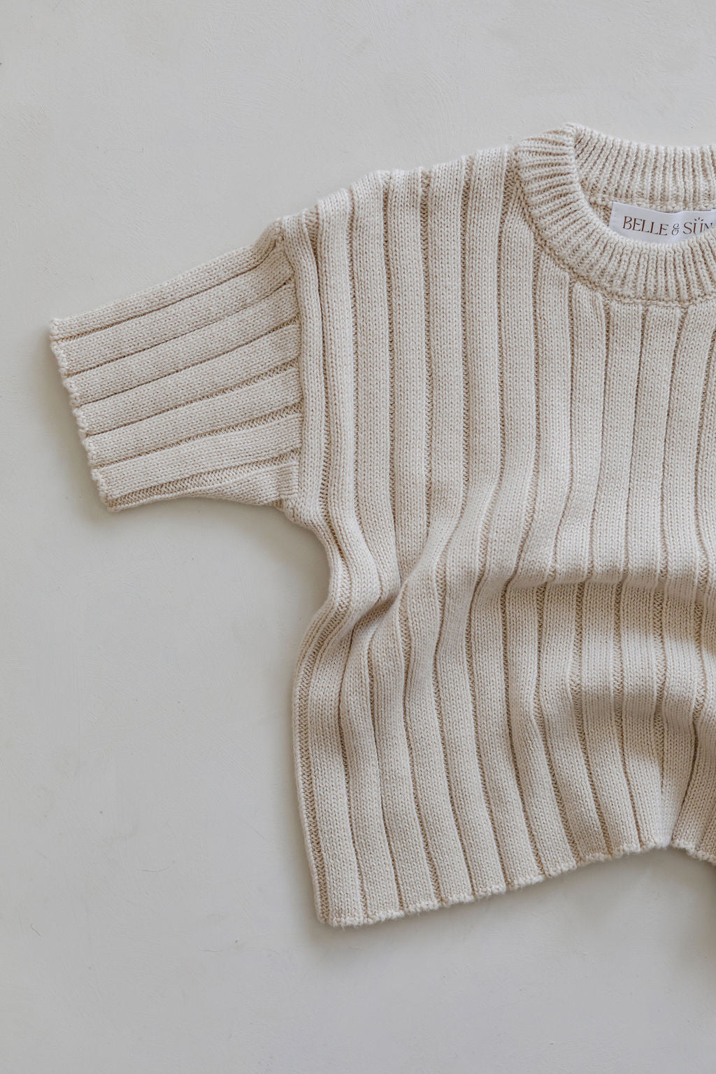 Ribbed Knit Tee | Sand