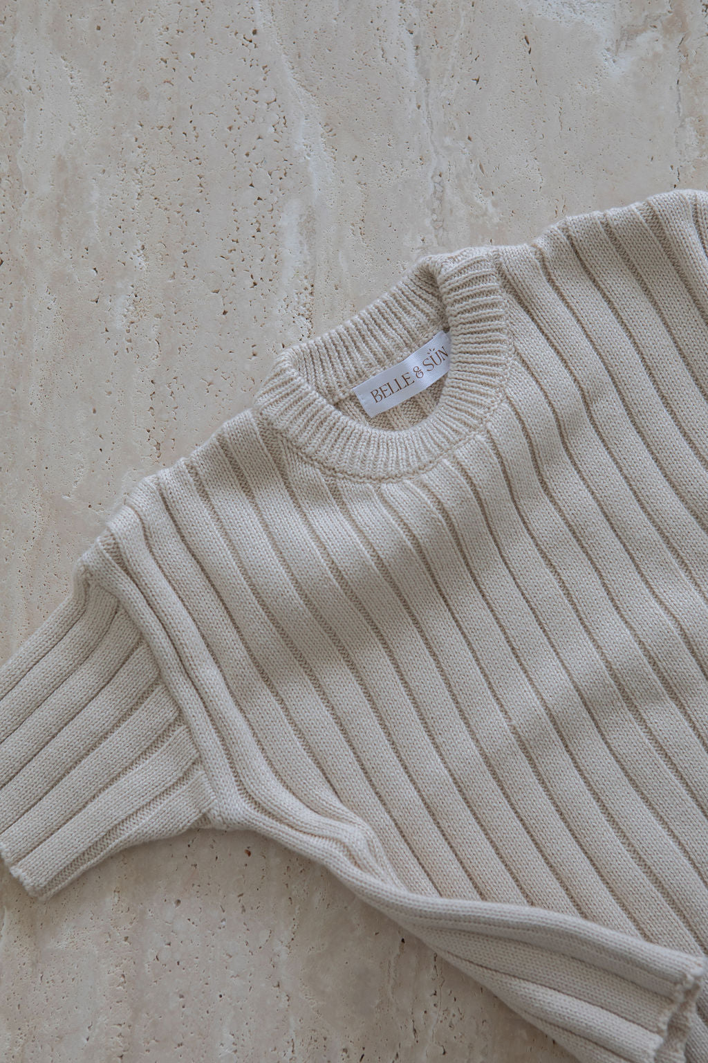 Ribbed Knit Tee | Sand