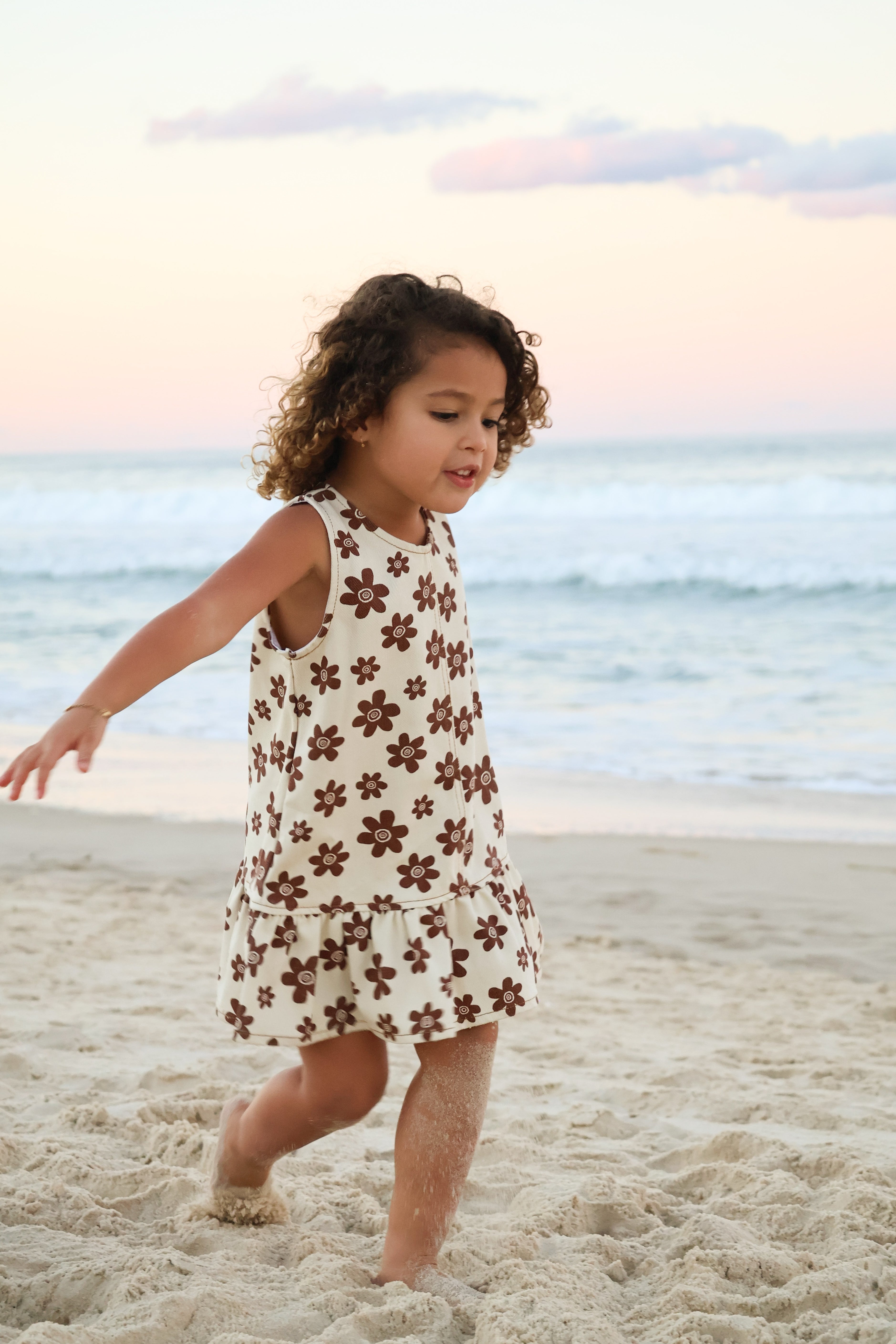 Denim Flower Dress | Natural