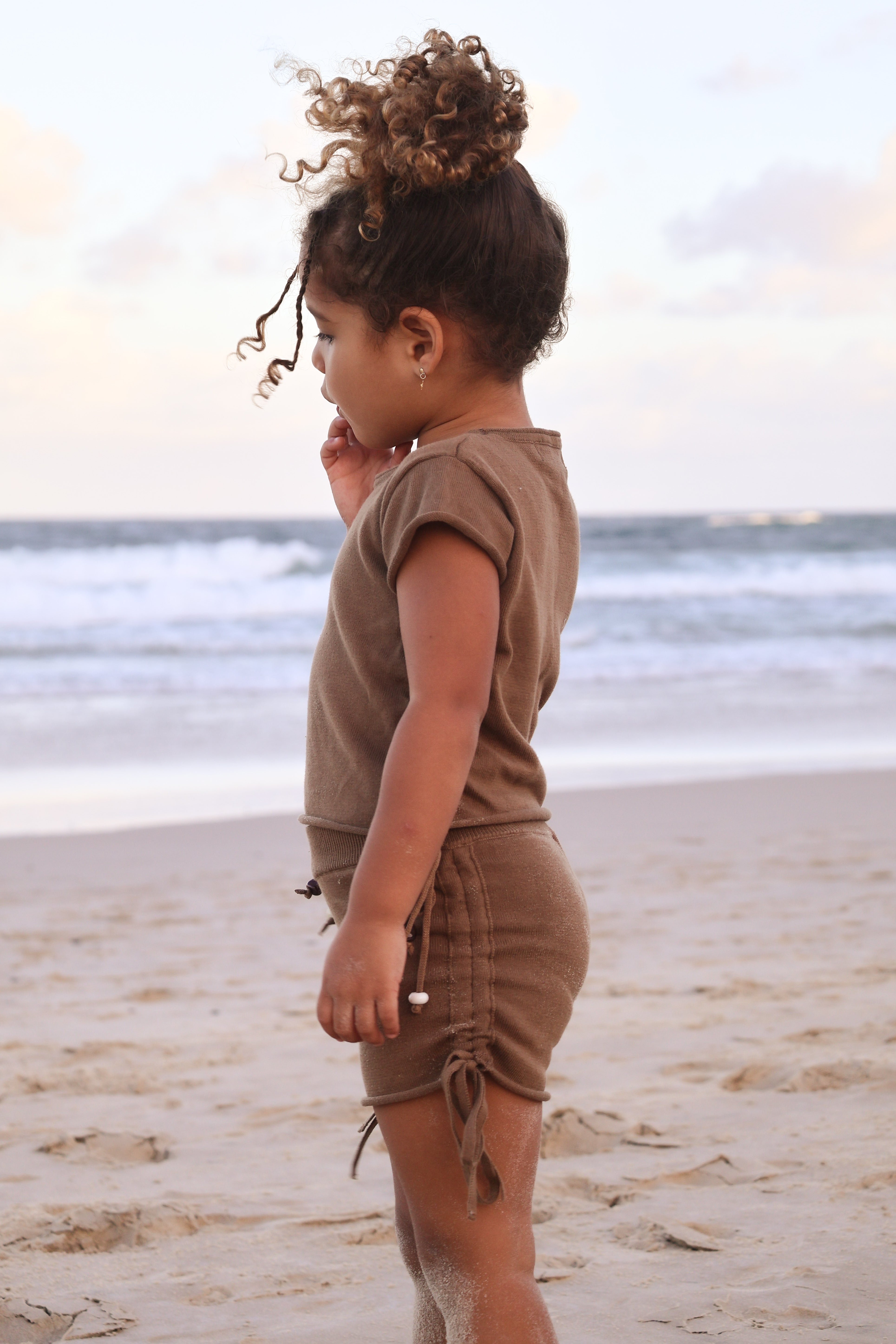 Gathered Knit Shorts | Soil Beads