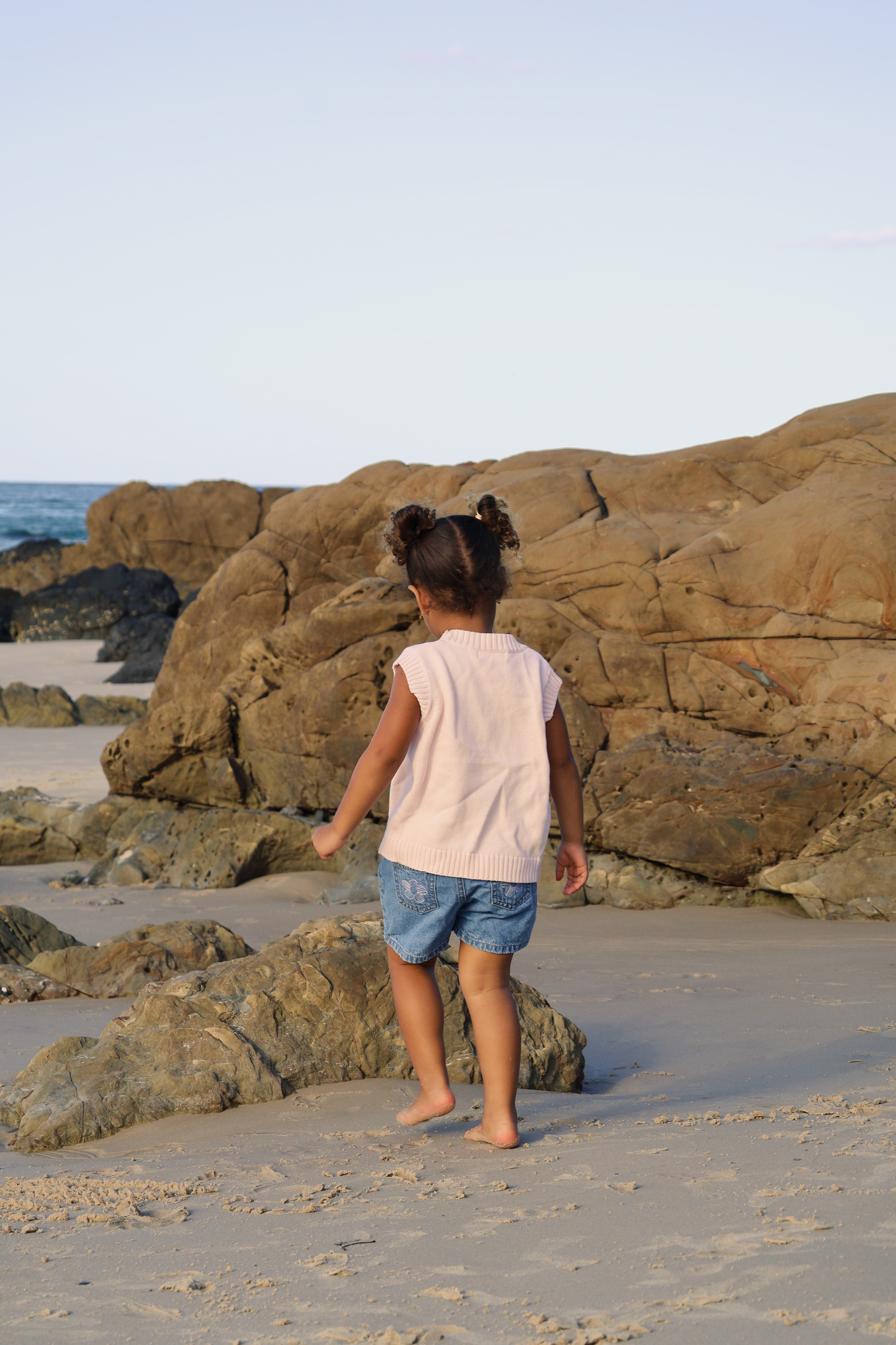 Embroidered Vest | Pink Sky