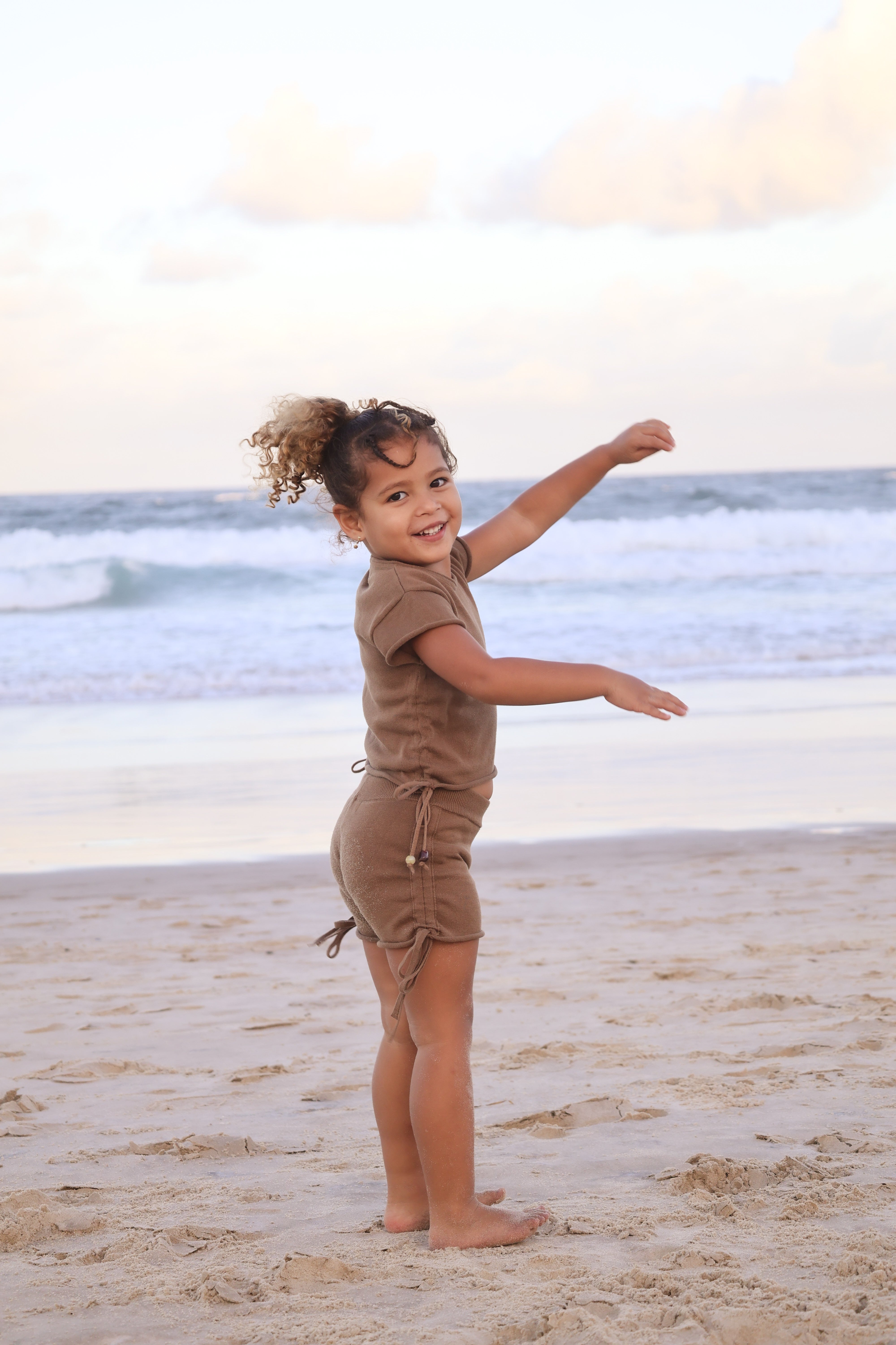 Gathered Knit Shorts | Soil Beads
