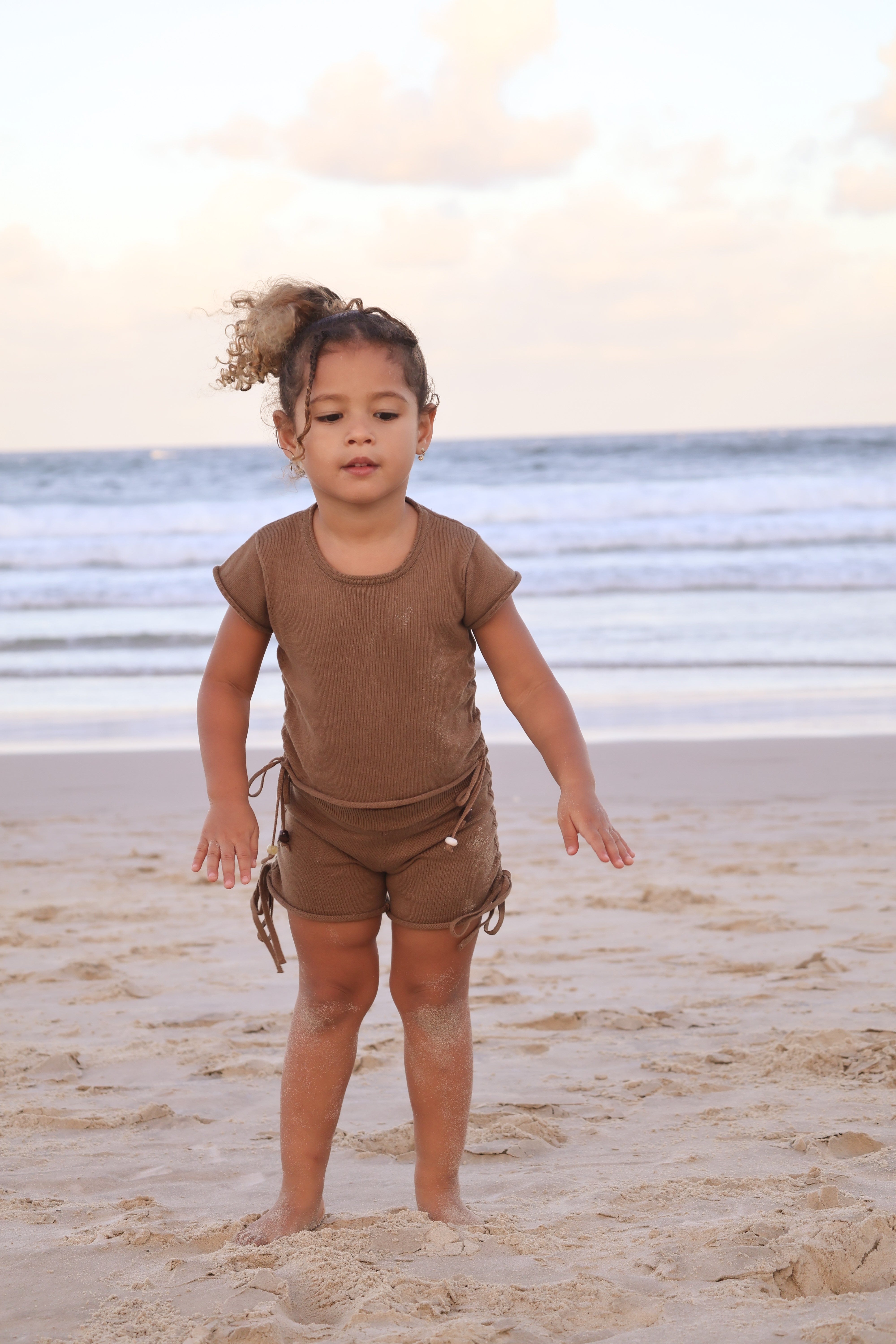 Gathered Knit Shorts | Soil Beads