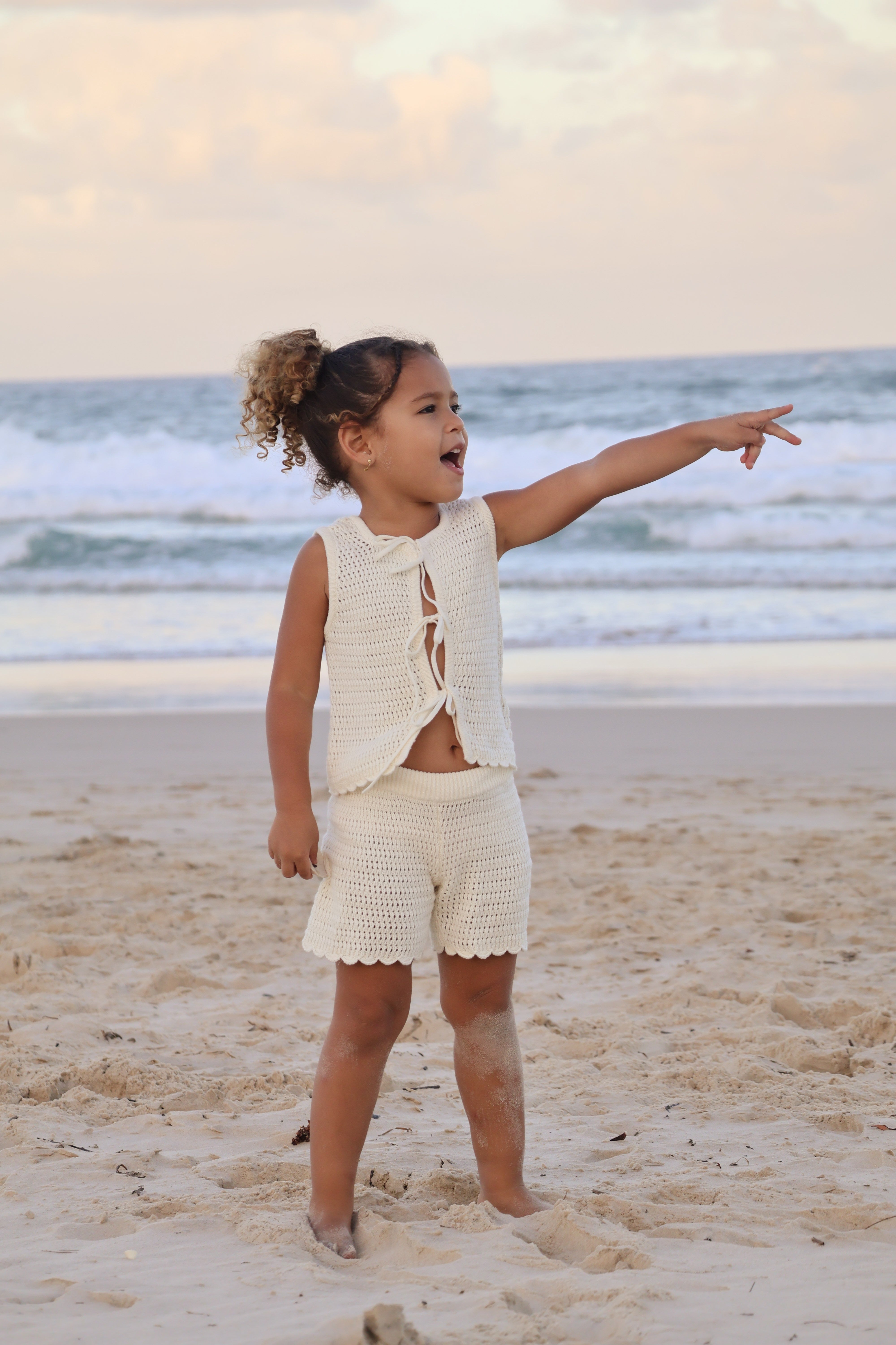 Crochet Tie-up Top | Natural