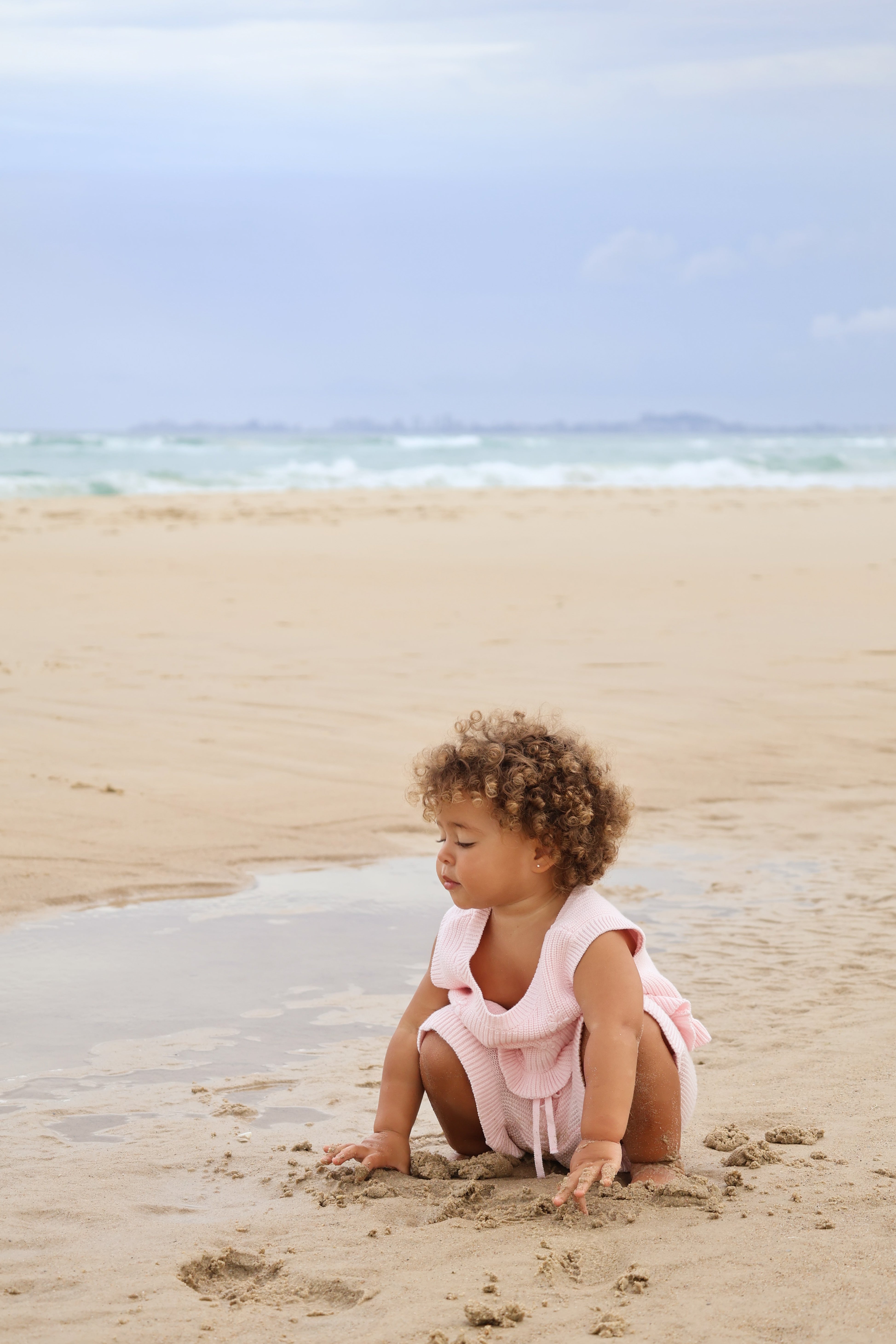 Knit Embroidered Top | Pink Sky