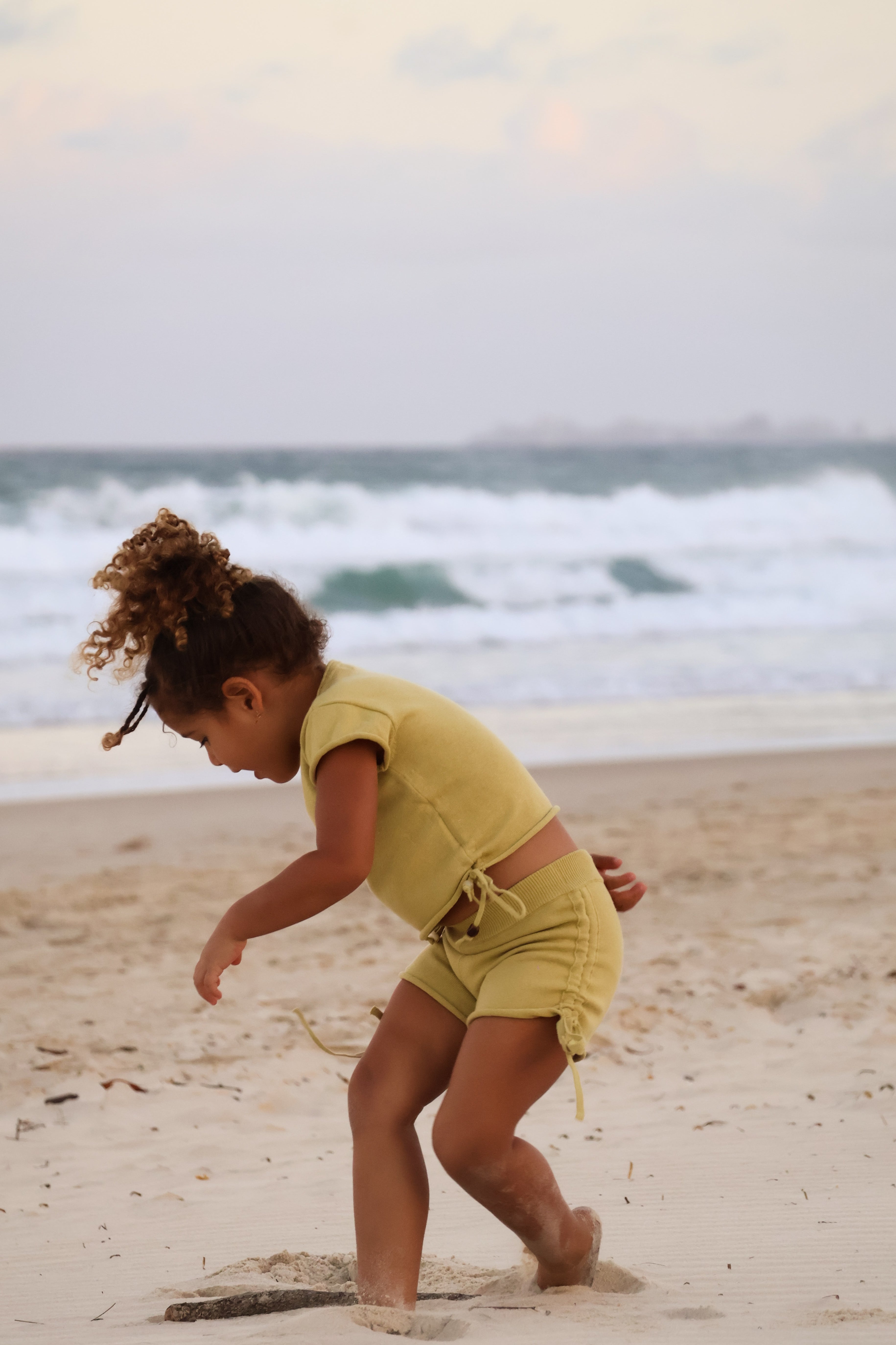 Gathered Knit Shorts | Sour Melon