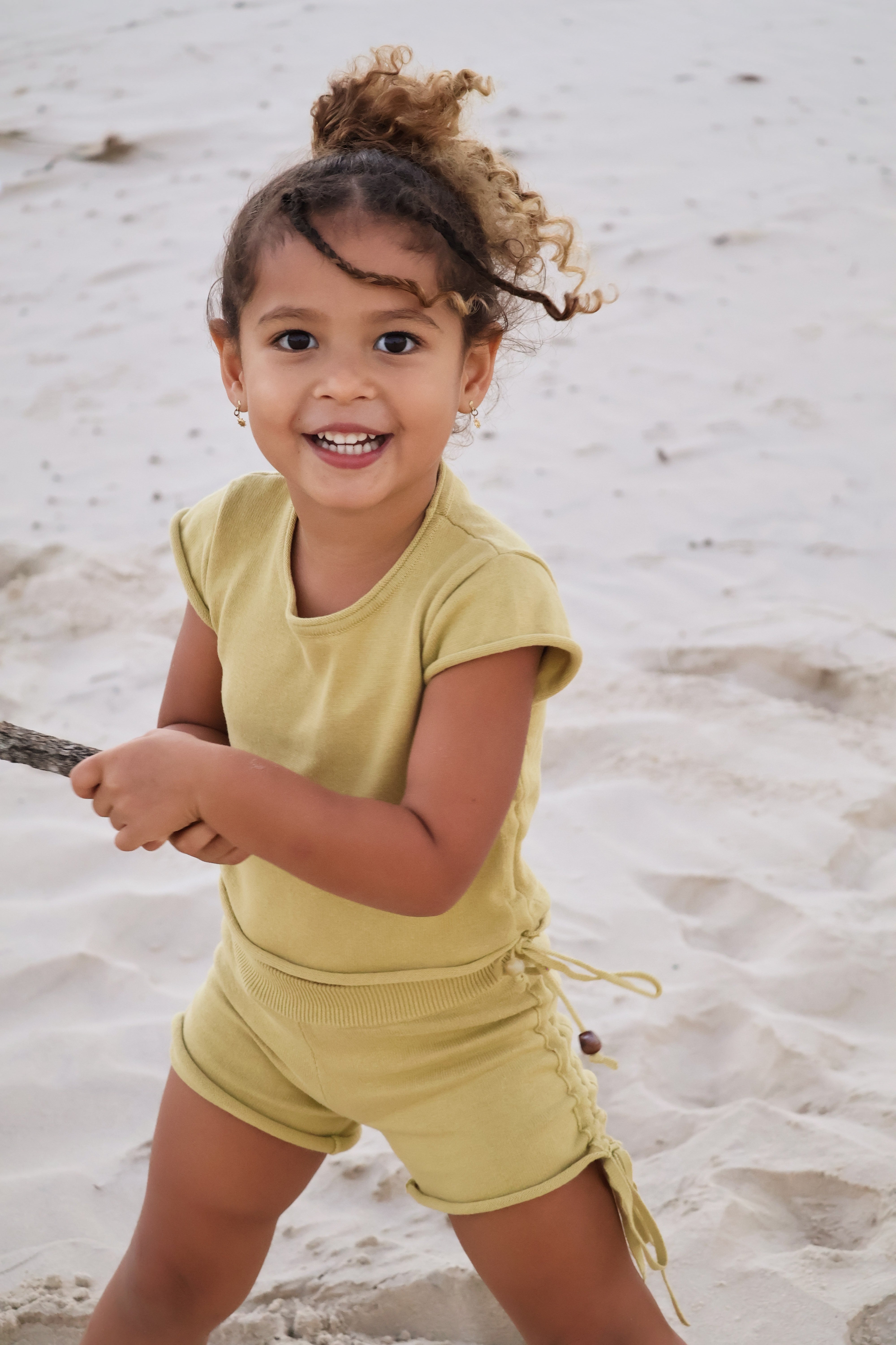 Gathered Knit Shorts | Sour Melon