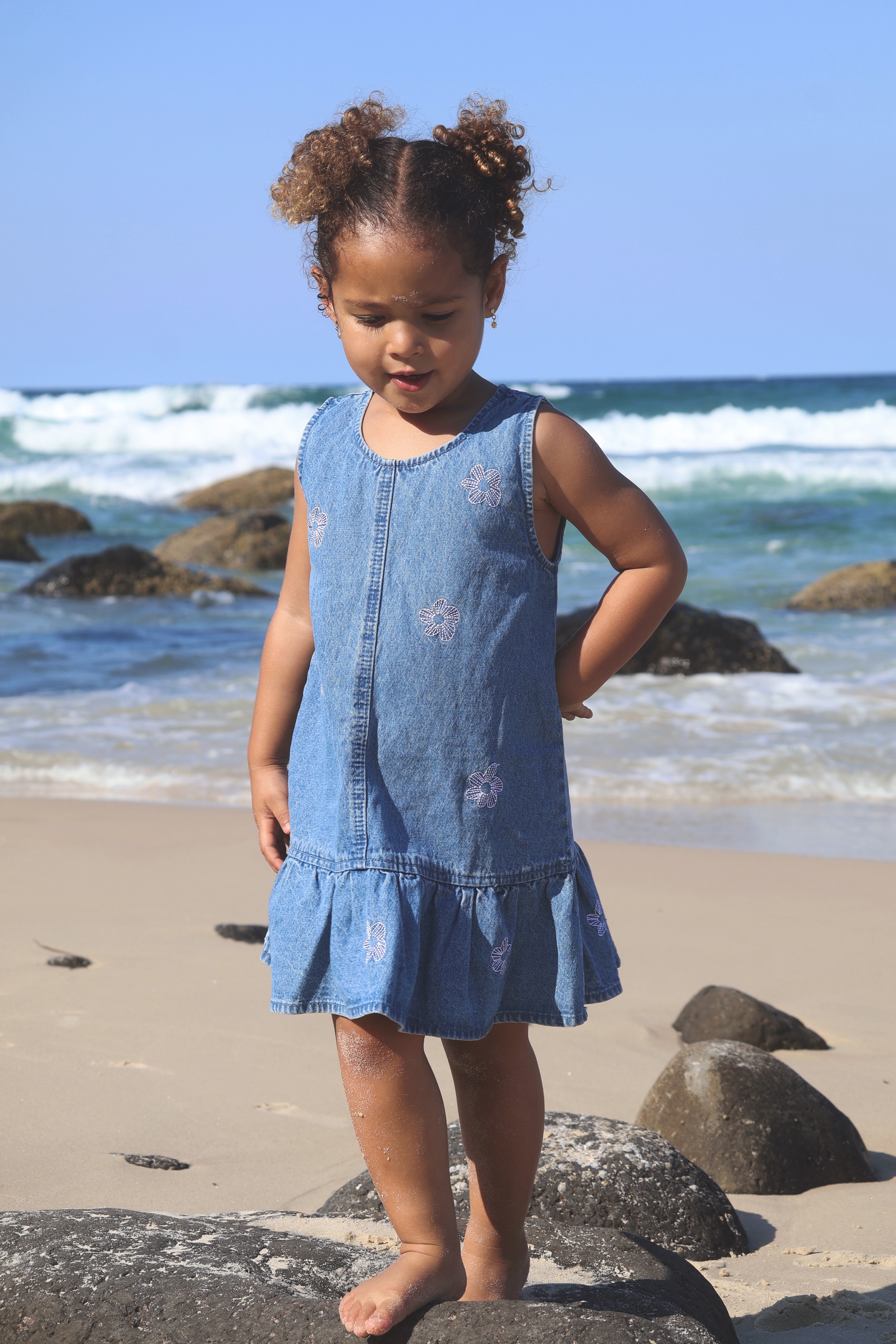 Denim Dress | Flower