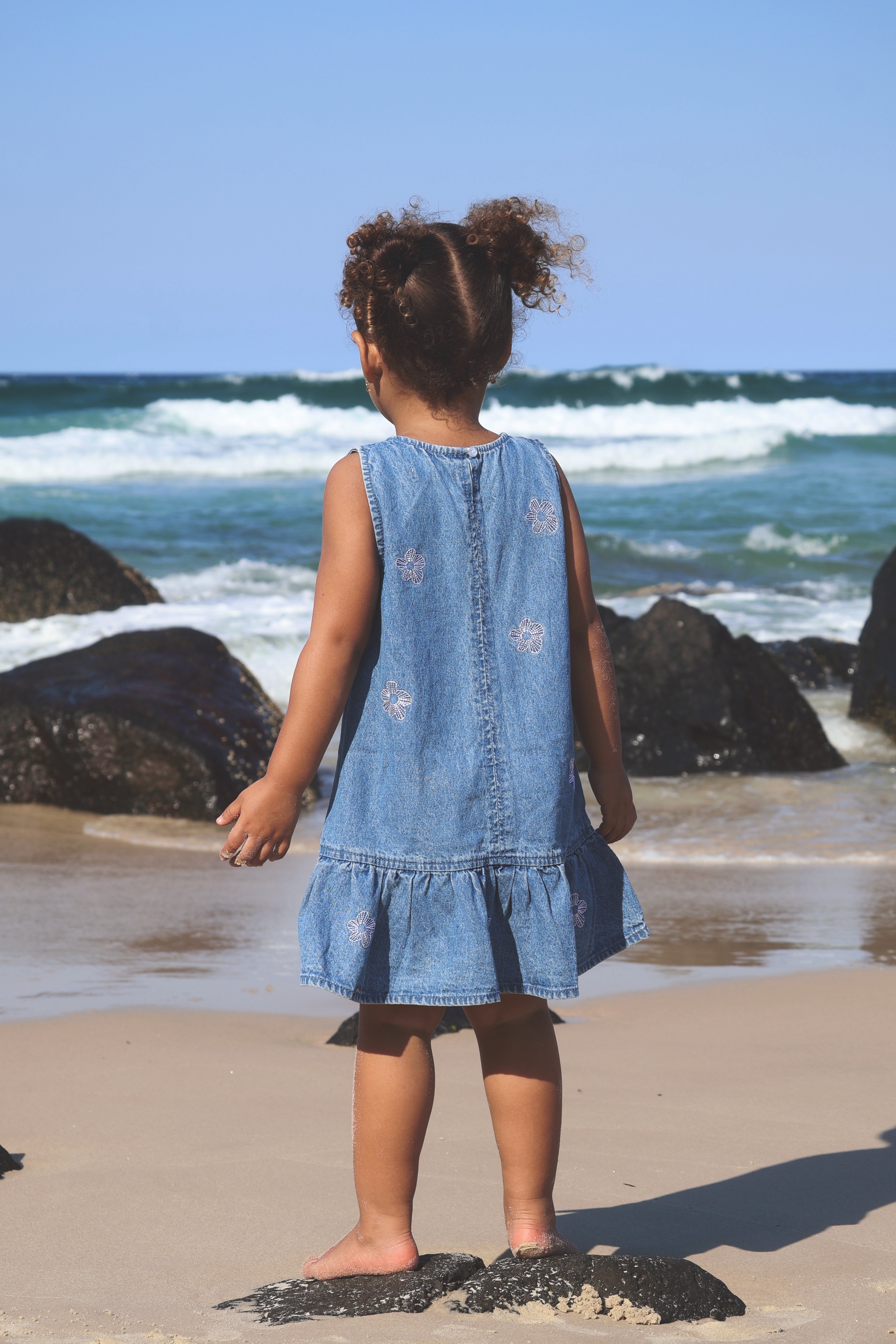 Denim Dress | Flower