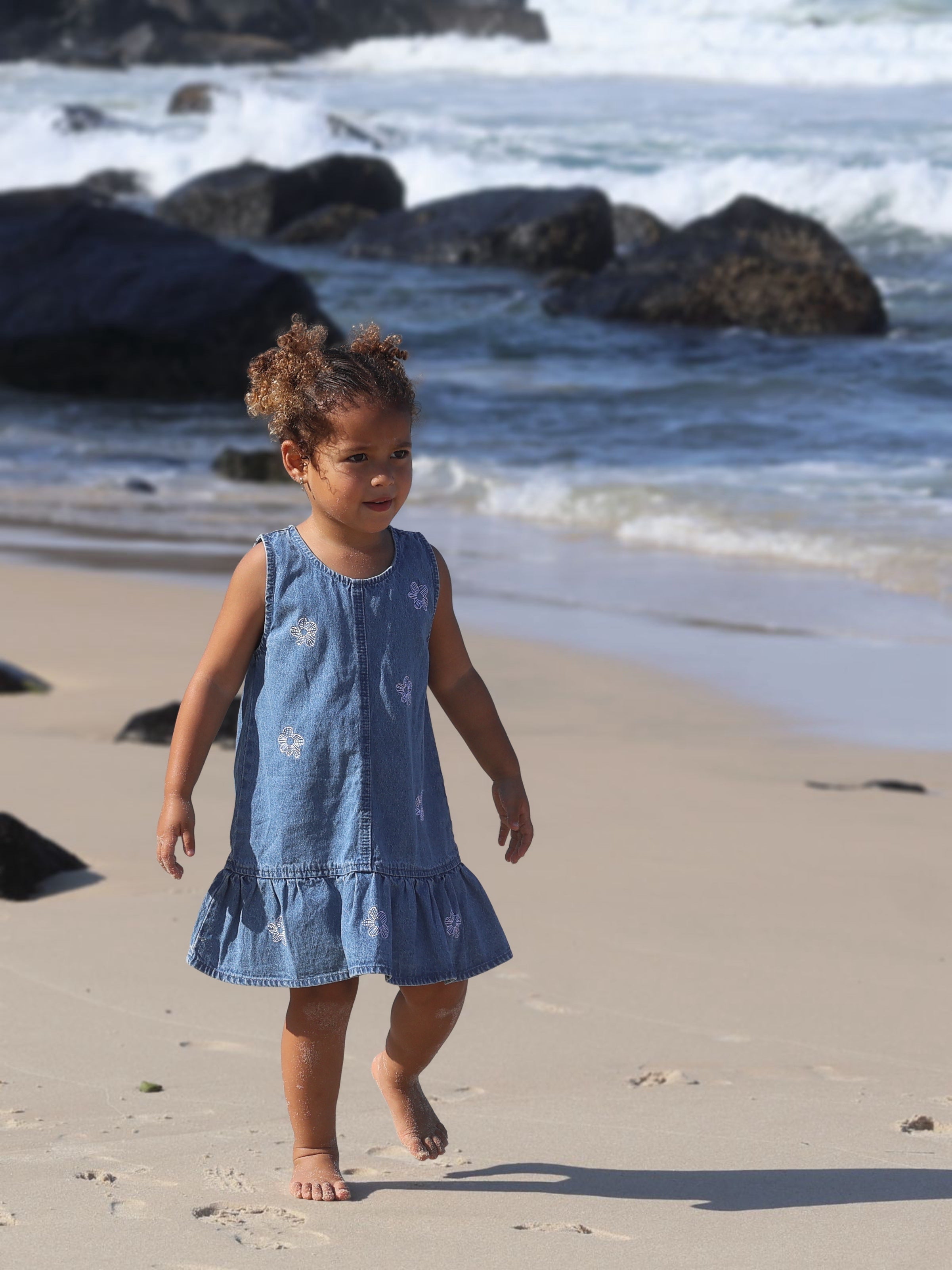 Denim Dress | Flower