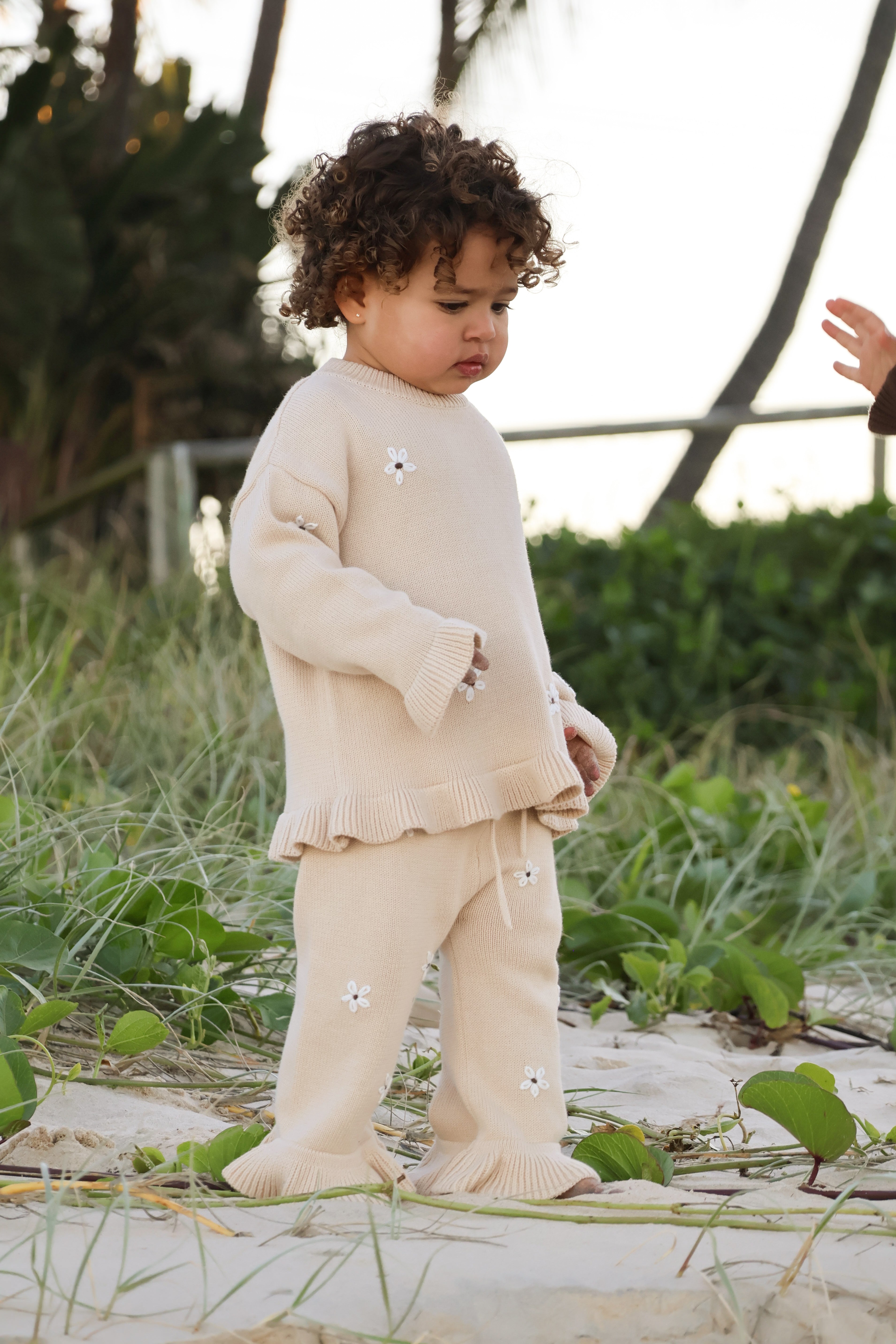 Knit Embroidery Pullover | Oat