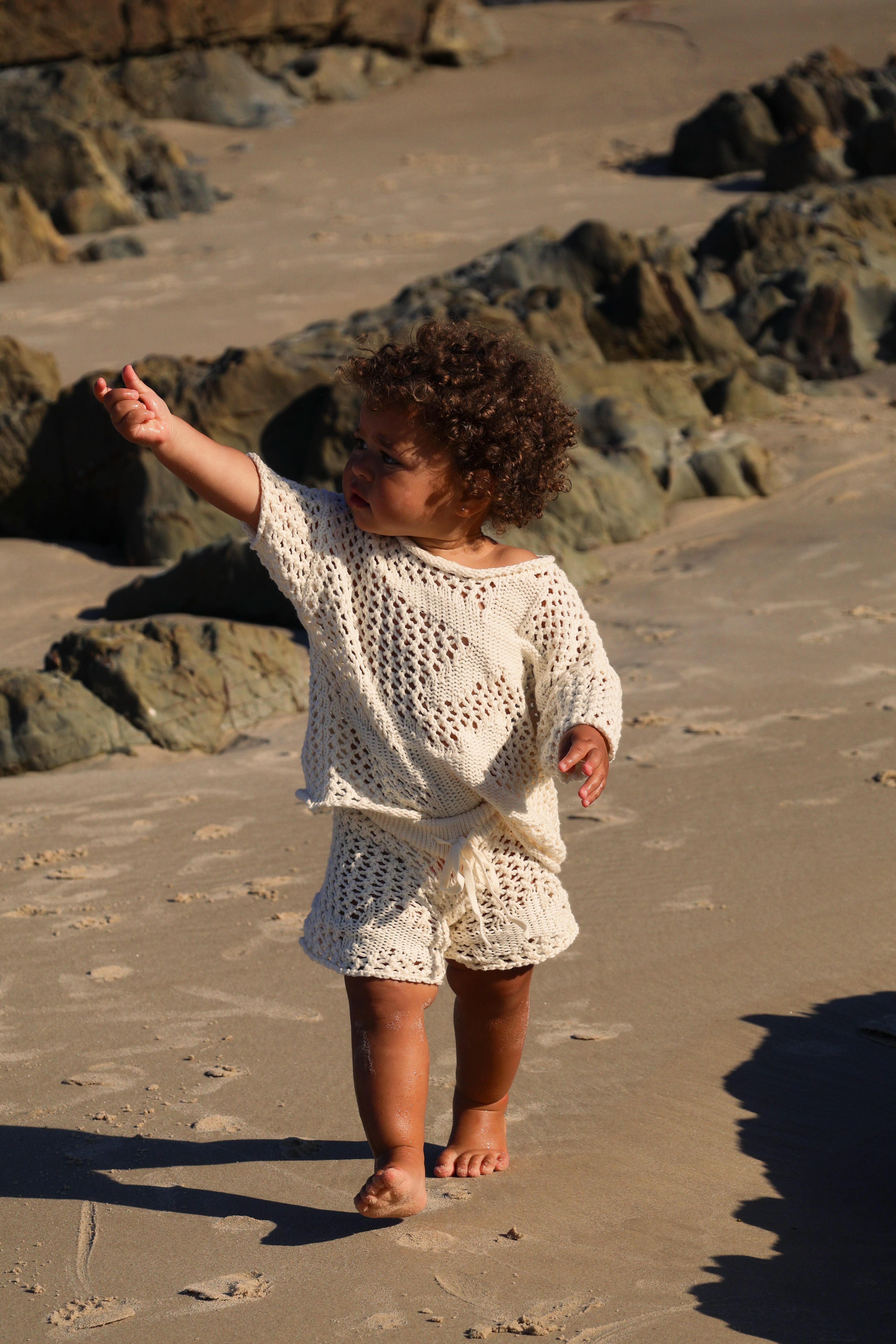 Crochet Sea-Star Shorts | Natural