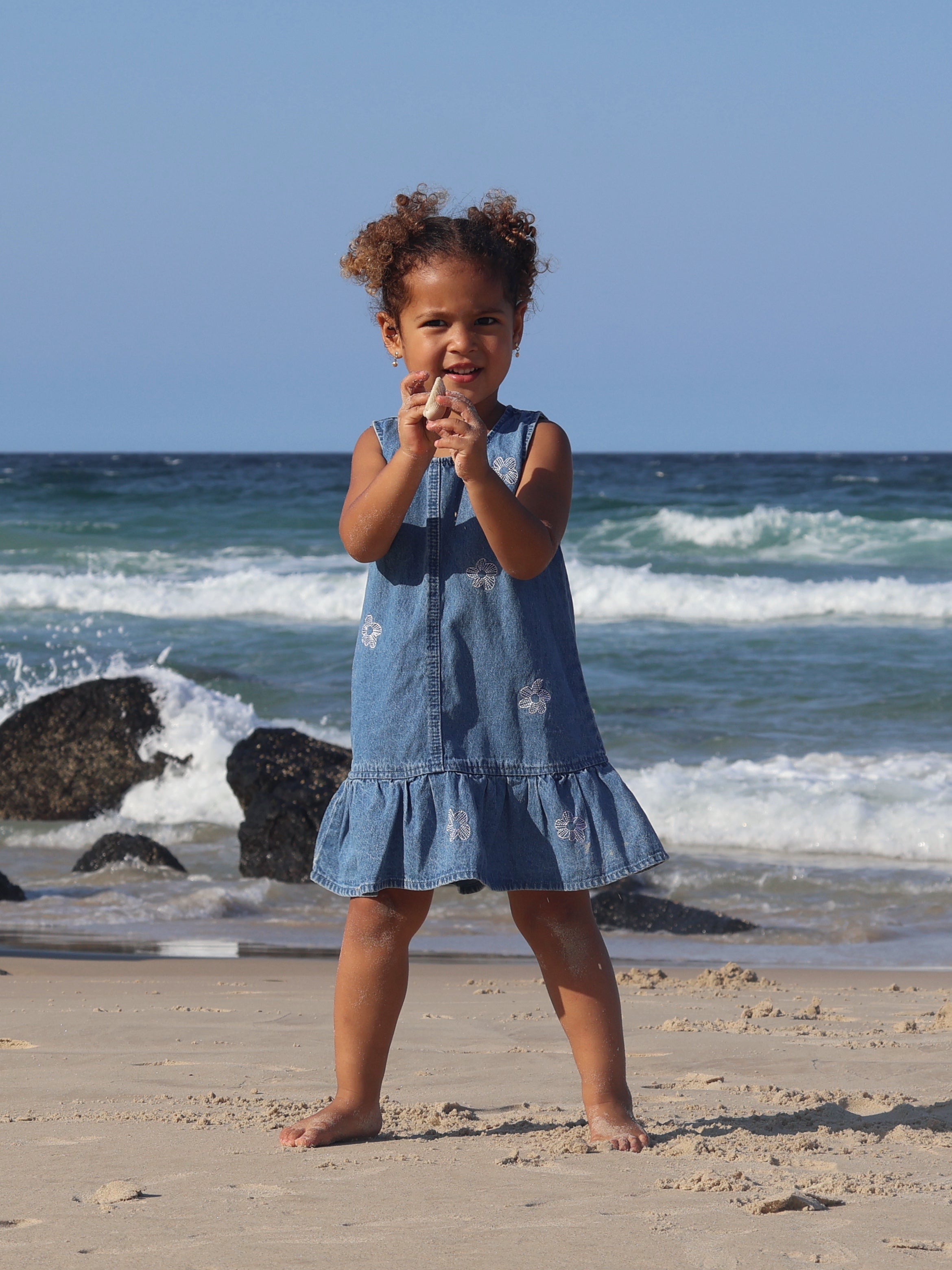 Denim Dress | Flower