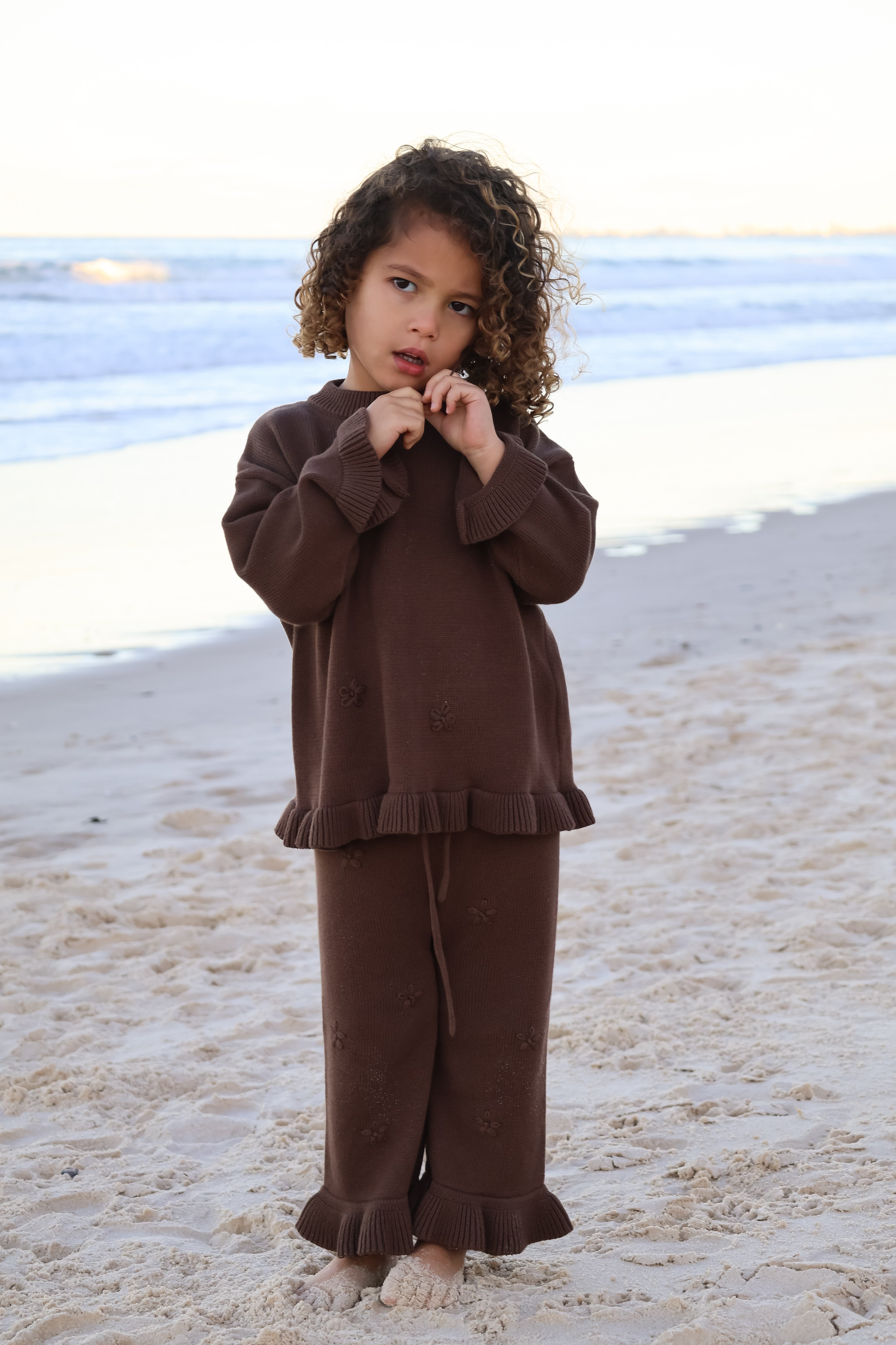Frill Embroidery Pants | Cocoa