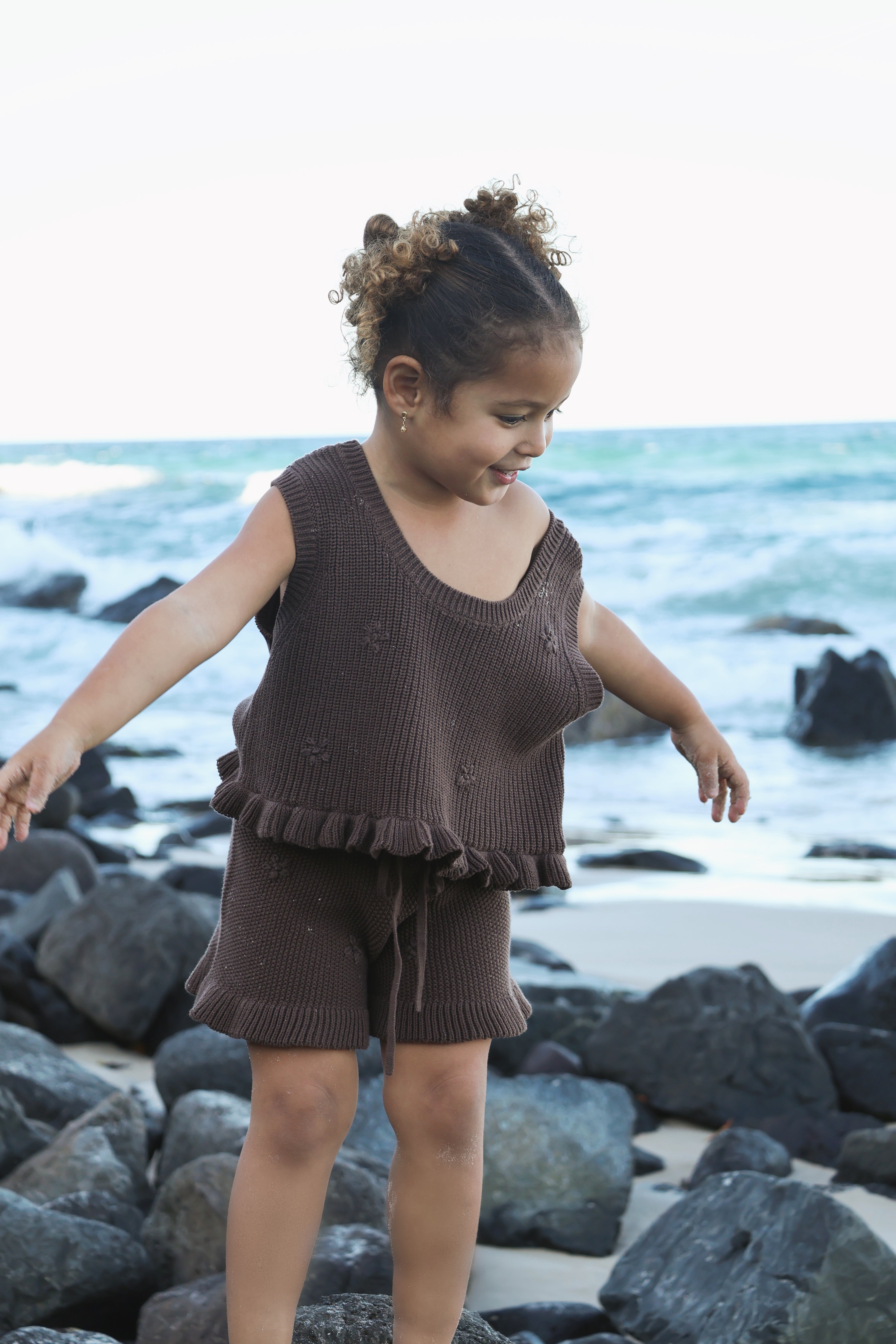 Knit Embroidered Top | Cocoa