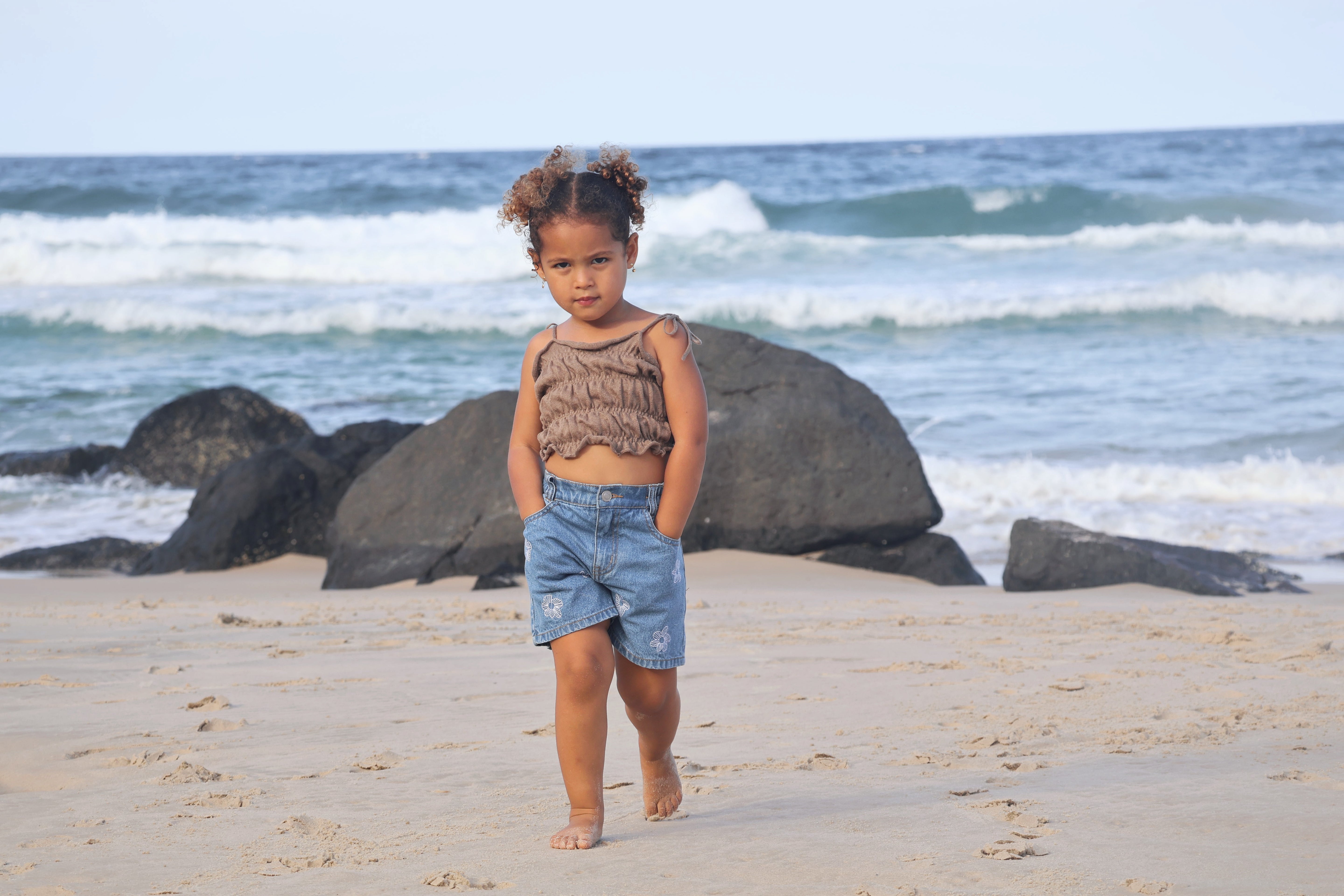 Denim Shorts | Flower