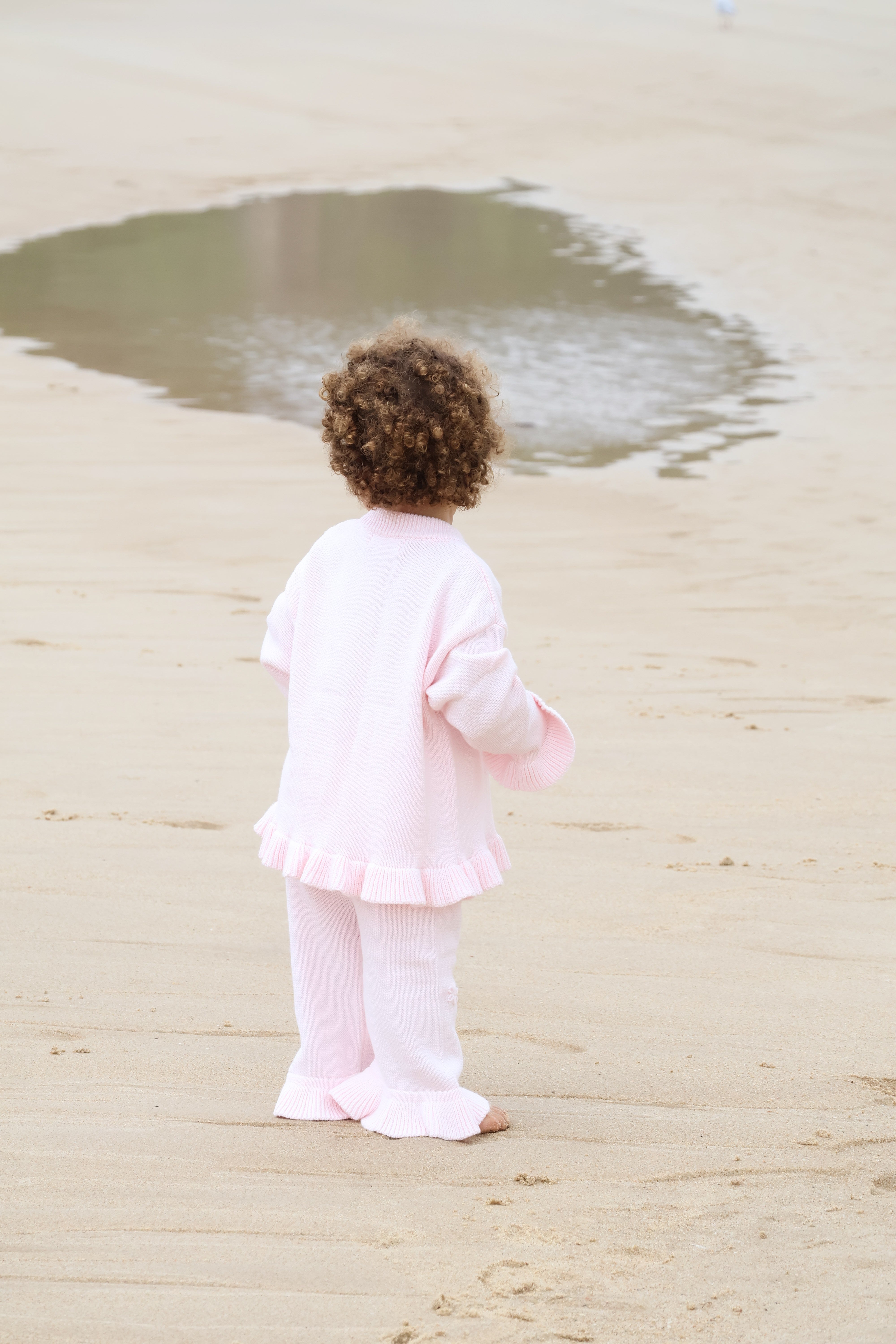 Knit Embroidery Pullover | Pink sky
