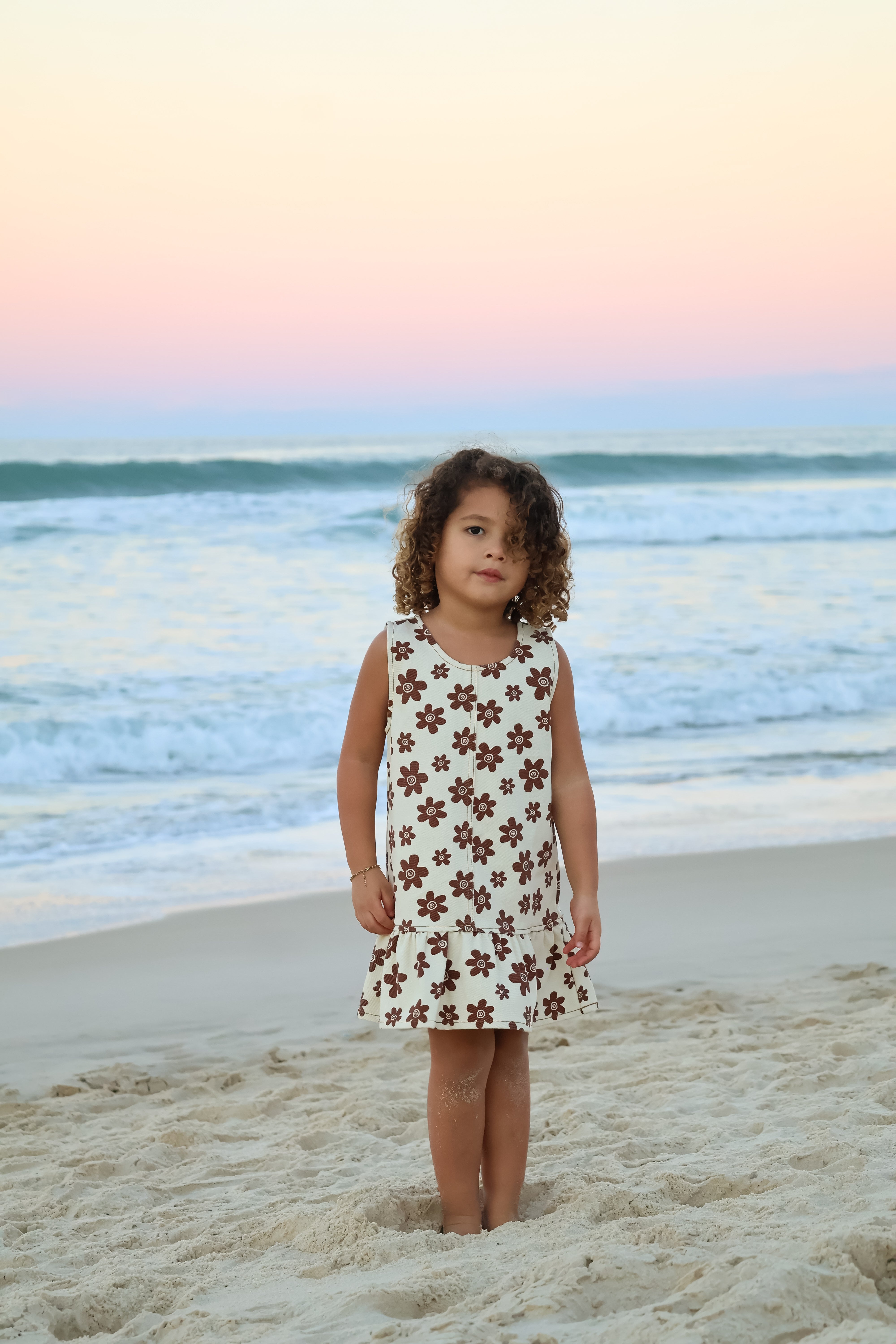 Denim Flower Dress | Natural
