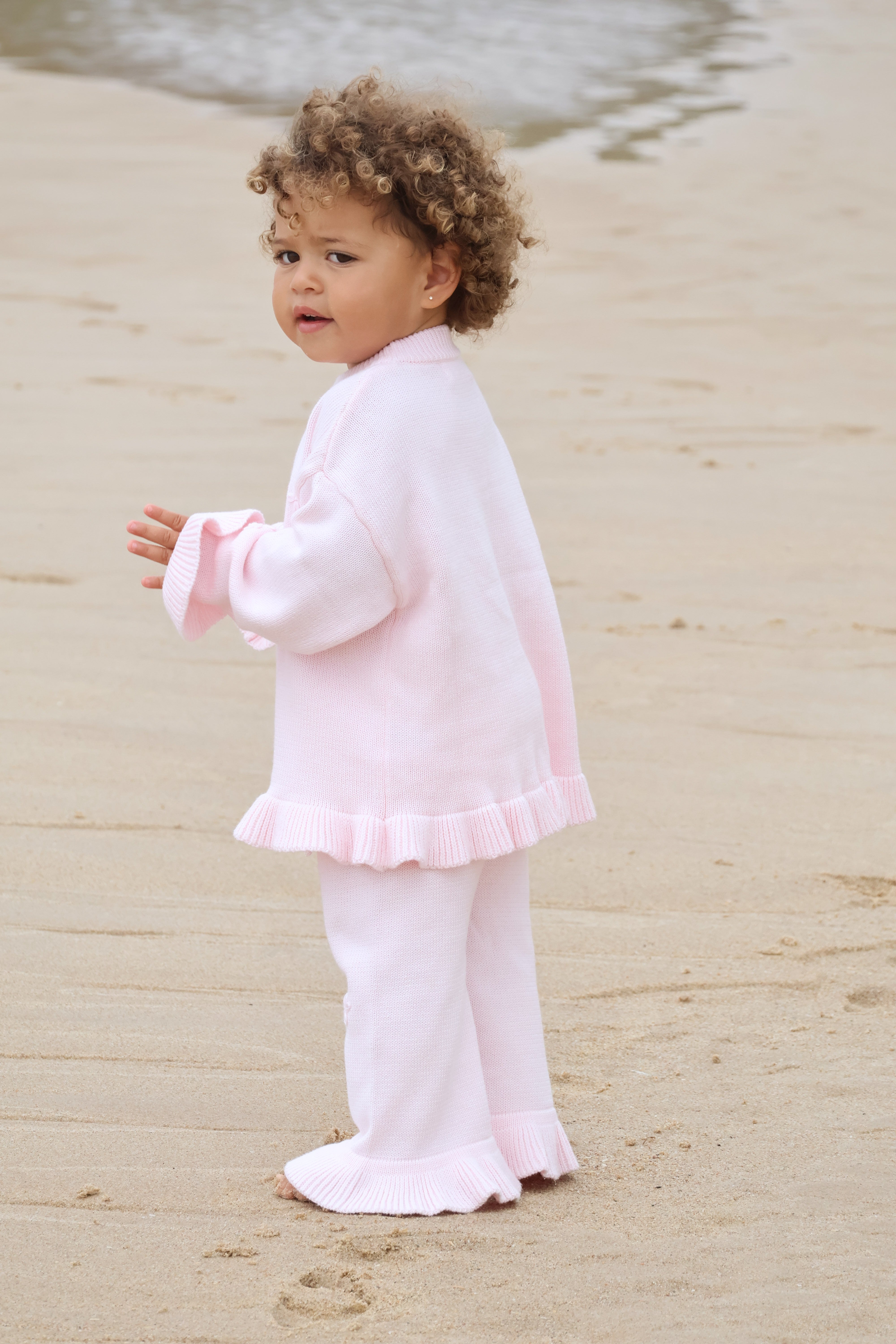 Frill Embroidery Pants | Pink Sky