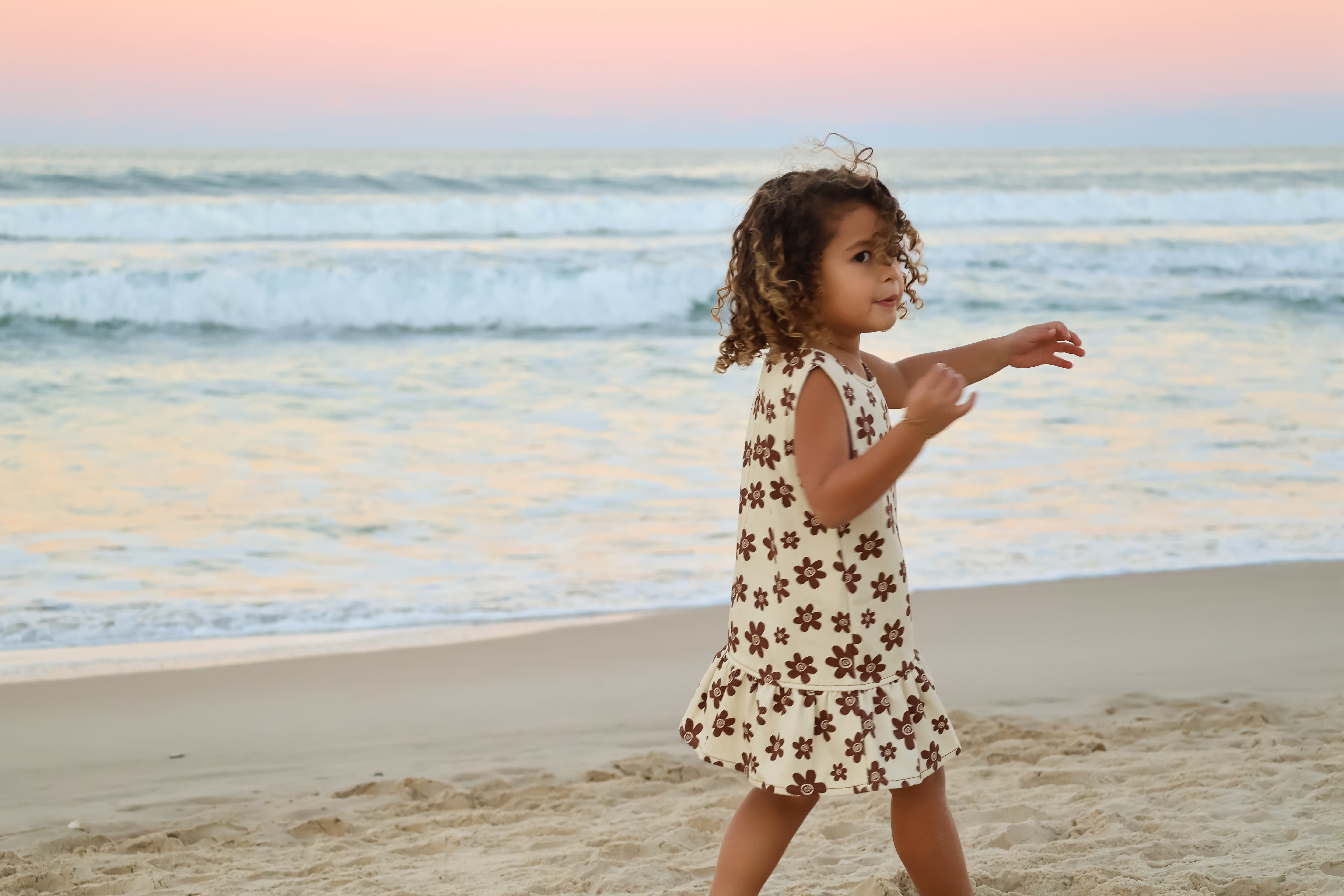 Denim Flower Dress | Natural