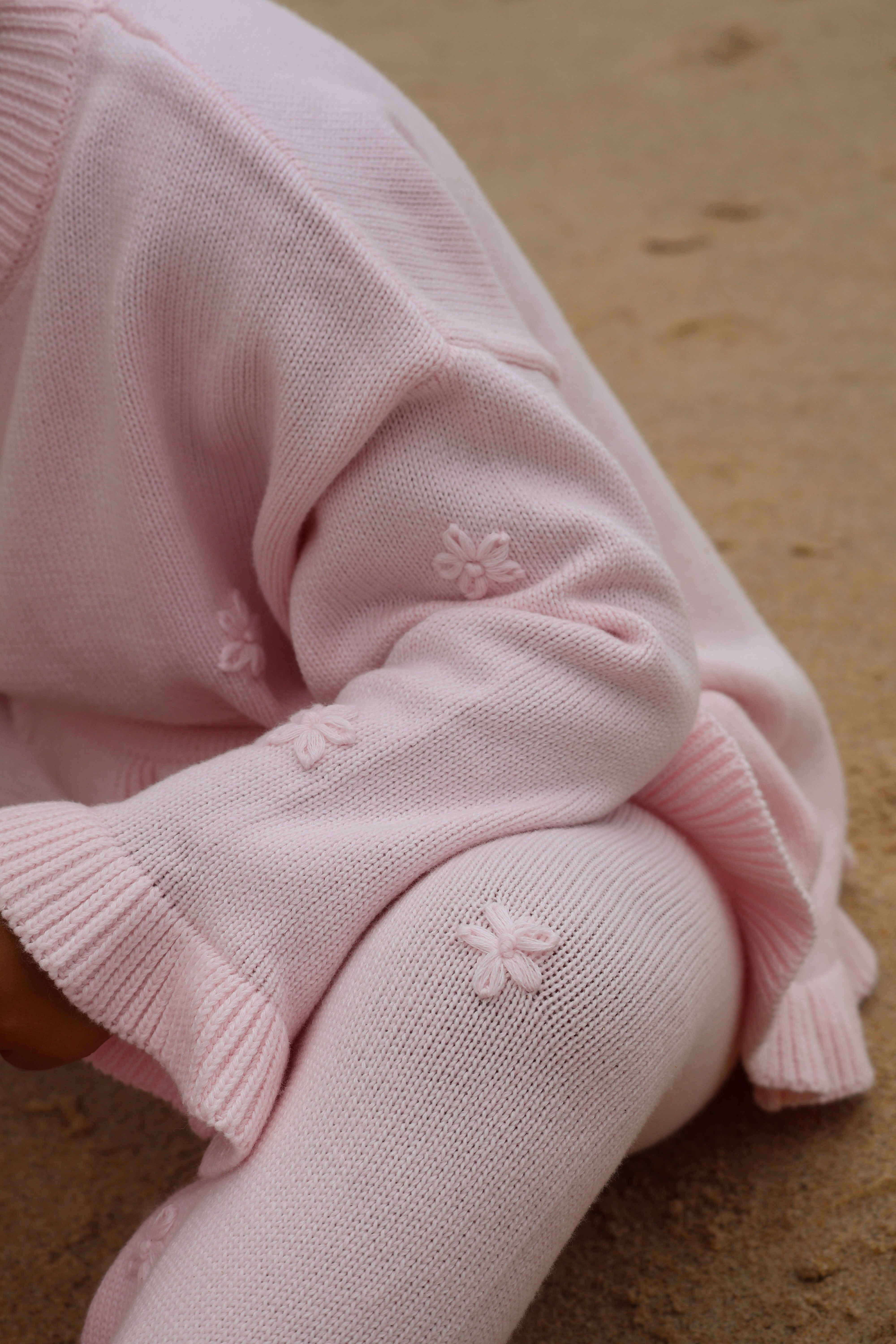 Frill Embroidery Pants | Pink Sky